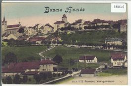 Romont - Vue generale - Bonne Annee - coloriert