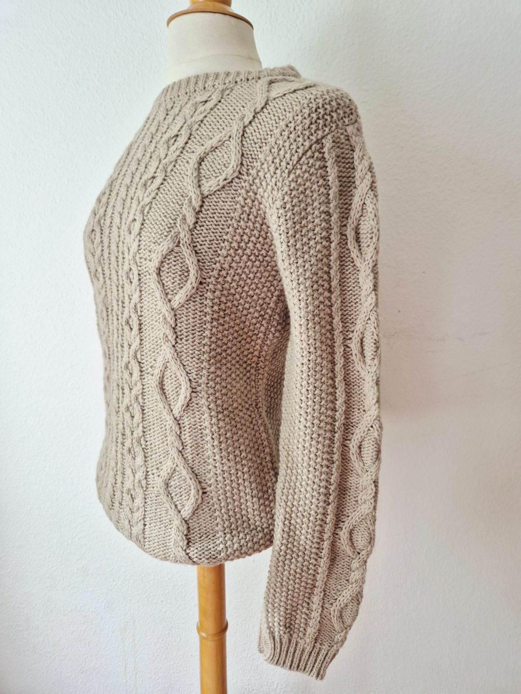 Navyboot Maglioni & Felpe: PULLOVER PULLI NAVYBOOT M 38 ZOPFMUSTER ALPACA WOLLE BEIGE – Usato da Elsau venduto da the-colorful-side 2