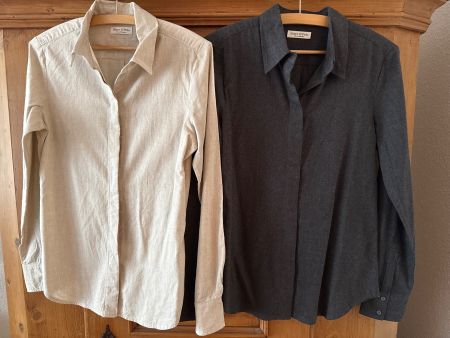 2 Marc O'Polo Blusen Gr. 36 beige dunkelgrau neuwertig