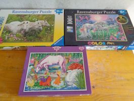 Ravensburger Puzzle Set: Pferde, Einhorn - 3 Puzzles!
