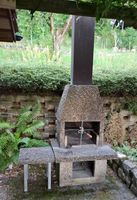 Garftencheminée mit Kupferkamin (Grill aus rostfreiem Stahl)