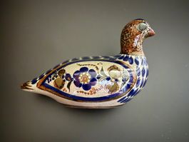 Mexikanische Tonala Ton-Figur Vogel Handbemalt Vintage
