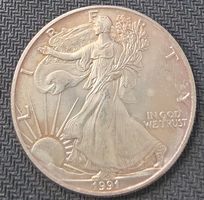 Silbermünze American Eagle 1991 gebrauchter Zustand