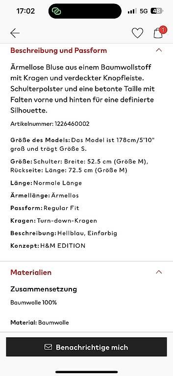 Camicette: Bluse von H&M, Größe M – Usato da Bürglen UR venduto da VKorchynskyi 2