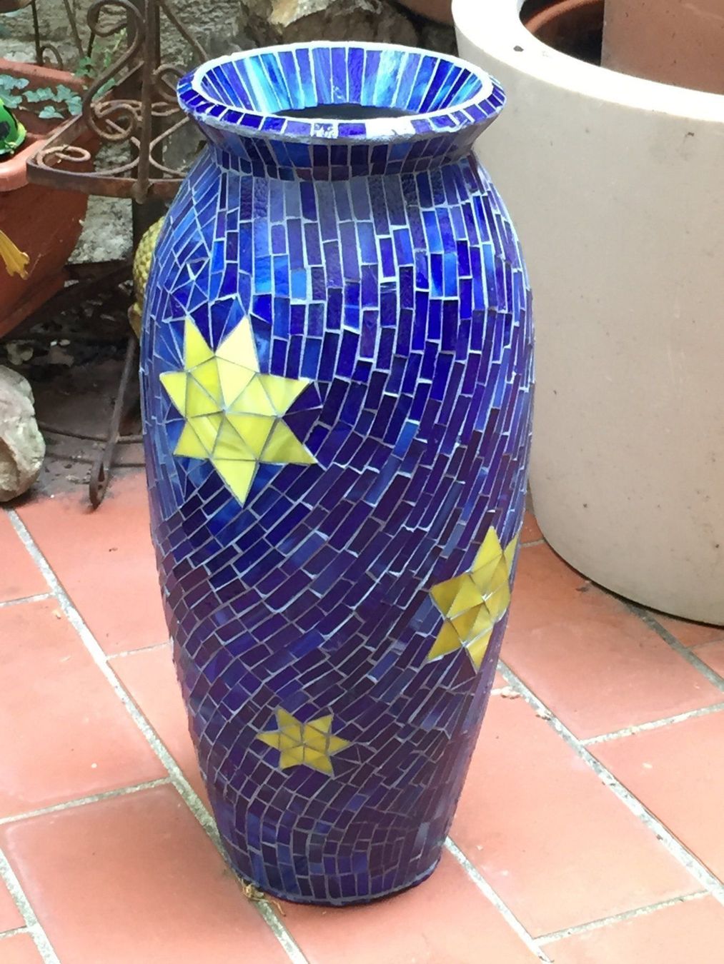 Vase & Récipients: Wunderschöne Mosaik Vase, 47 cm. – D'occasion à Schaffhausen par vintageville
