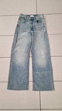 H&M High Waist Wide Leg Jeans | Gr. 38 | gekürzt SL 72.5cm