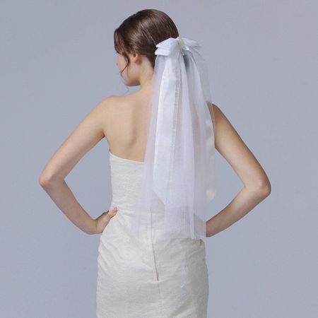 NEUER Braut Schleier Weiss 60cm mit Haarkamm - 222066