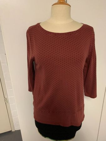 7/8 Ärmel Shirt 42/44 rostbraun mit Tupfen