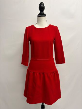 Hallhuber rotes Kleid 34 Viskose ausgestellt 3/4 Ärmel