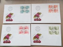 9 Briefe FDC 4er Blocks (Satz) Volksbräuche 1977