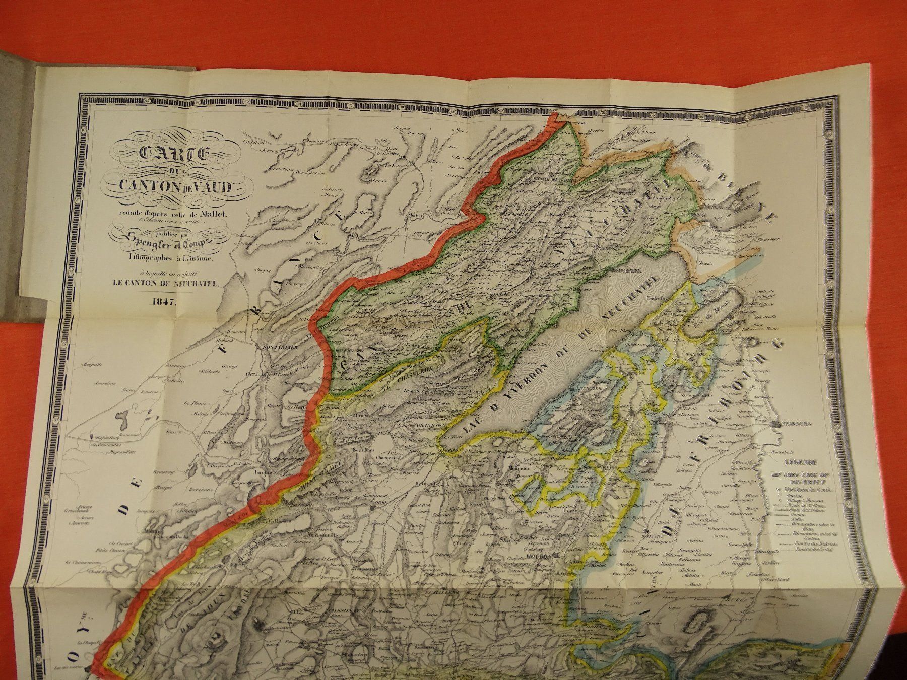 Landkarten & Atlanten: CANTON DE VAUD CARTE 1847 – Gebraucht aus Grüningen von Kartensammler 2