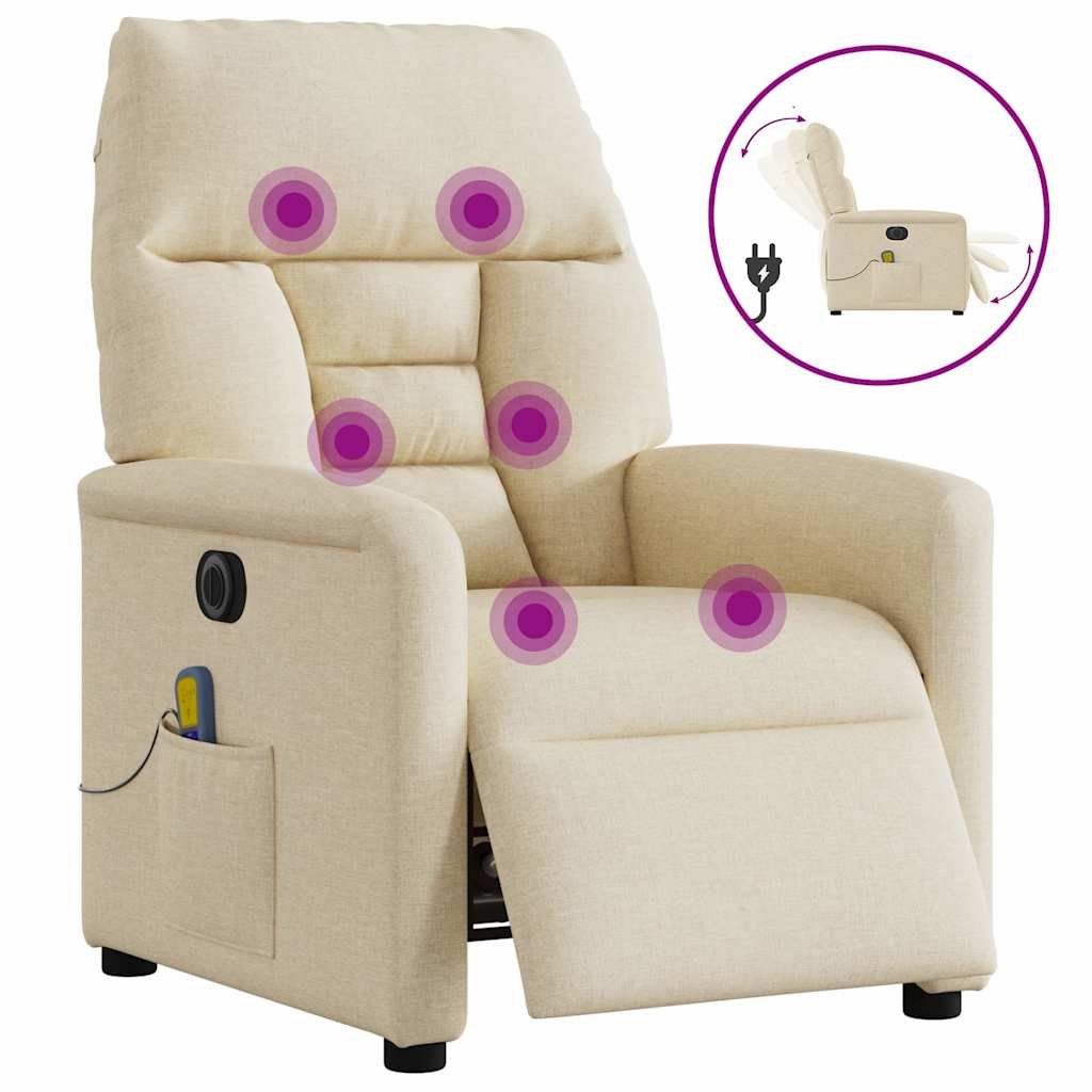 Dispositivi per massaggi: Massagesessel Elektrisch Creme oder Schwarz Stoff – Nuovo e nell'imballaggio originale da Zug venduto da Cheap-Shop