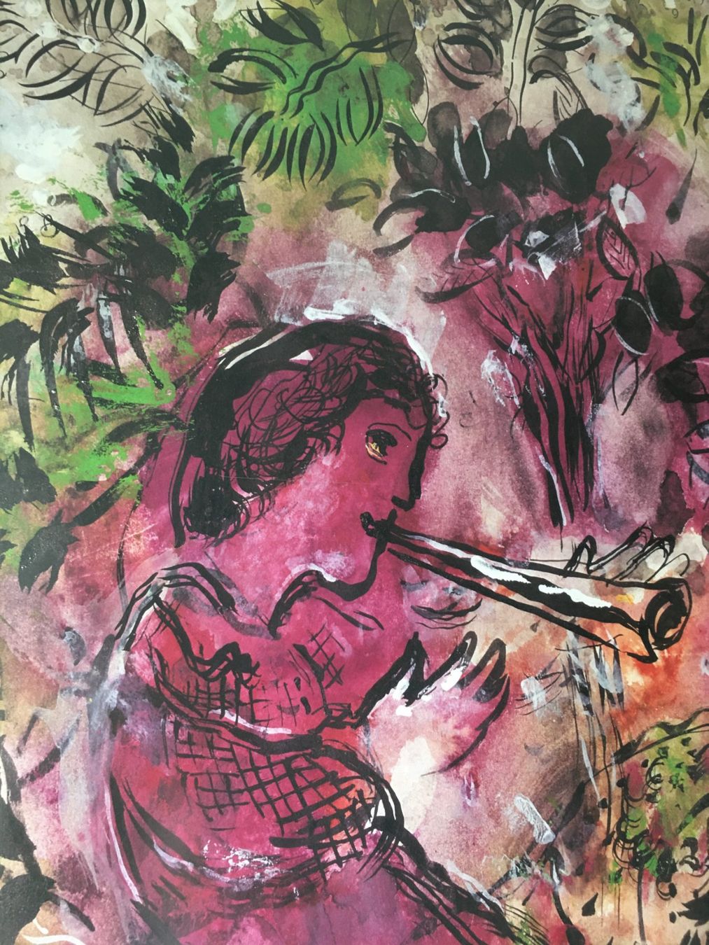 Foto & Immagini: MARC CHAGALL  mit Flöute1955  Top Poster  gerahmt – Usato da Zürich venduto da Nofelet31 4