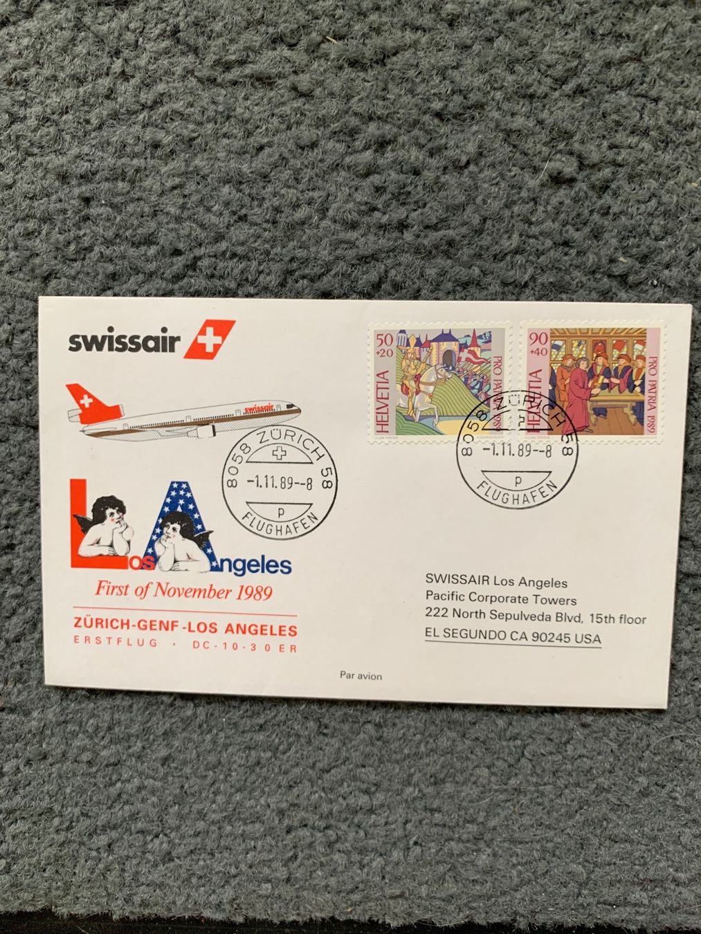 Tutti i francobolli: 4 Erstflugcouverts (Swissair) – Usato da Wettingen venduto da Ecaramel 2