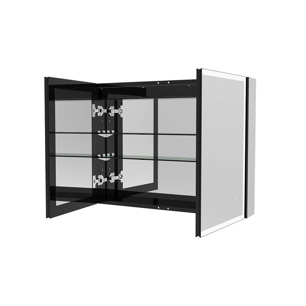 Armadietti a specchio: LED-Spiegelschrank EVA Schwarz - 80x60cm – Nuovo e nell'imballaggio originale da Wallenwil venduto da toesstal-vertrieb 4