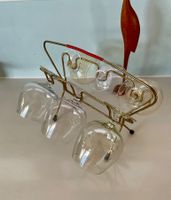 Mid Century Metallträger mit Gläser 50/60er Jahre