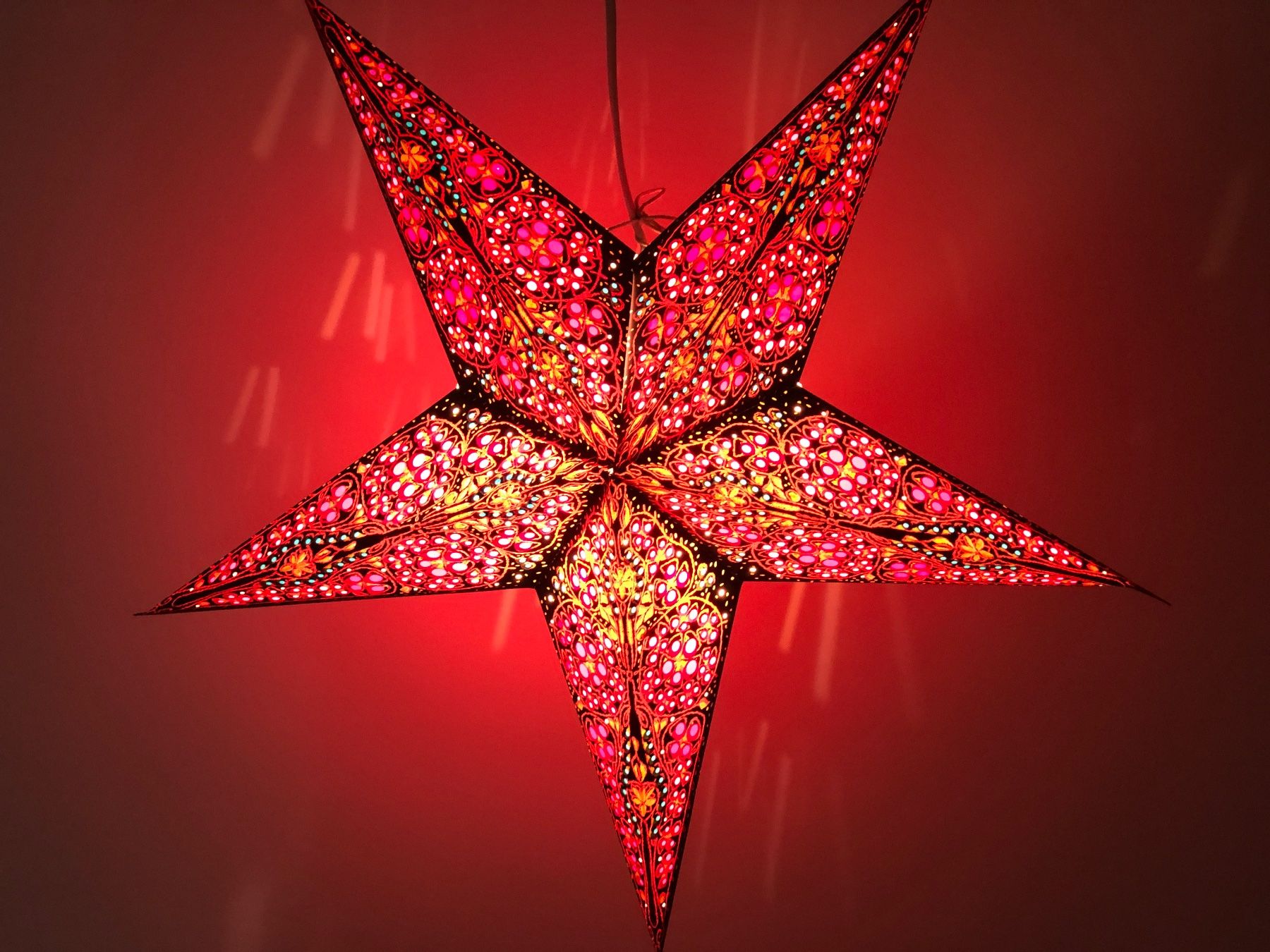 Ghirlande e barre luminose: Leuchtstern - kalea red - 60cm / mit Kabel + LED – Nuovo e nell'imballaggio originale da Bergdietikon venduto da Garak 1