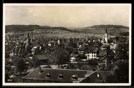 AK Wil, Ortsansicht mit Kirchen