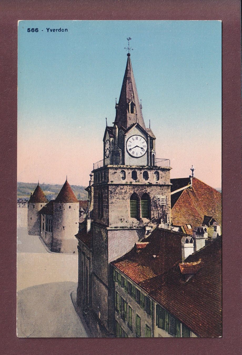 Cartoline postali: YVERDON - Clocher – Usato da Pully venduto da nicecards