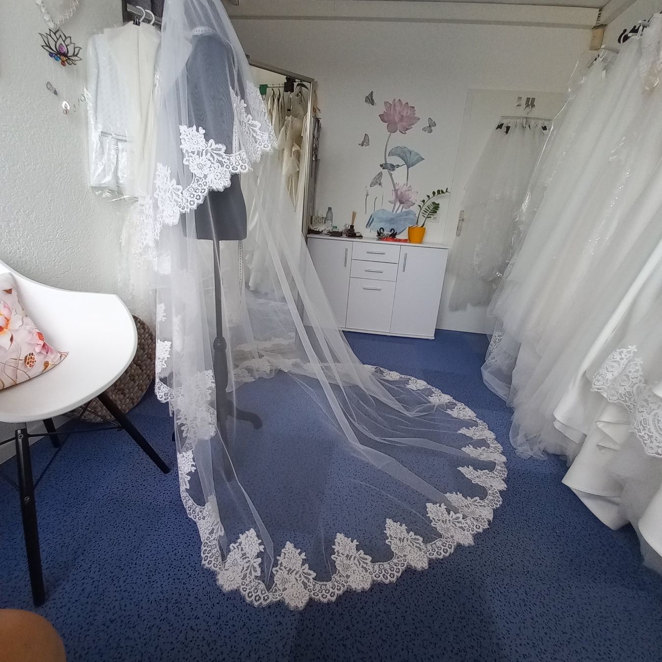 Accessori per capelli: Schleier 3.0×3.0 m, Milch – Nuovo e nell'imballaggio originale da Bachenbülach venduto da lot_88j2 3