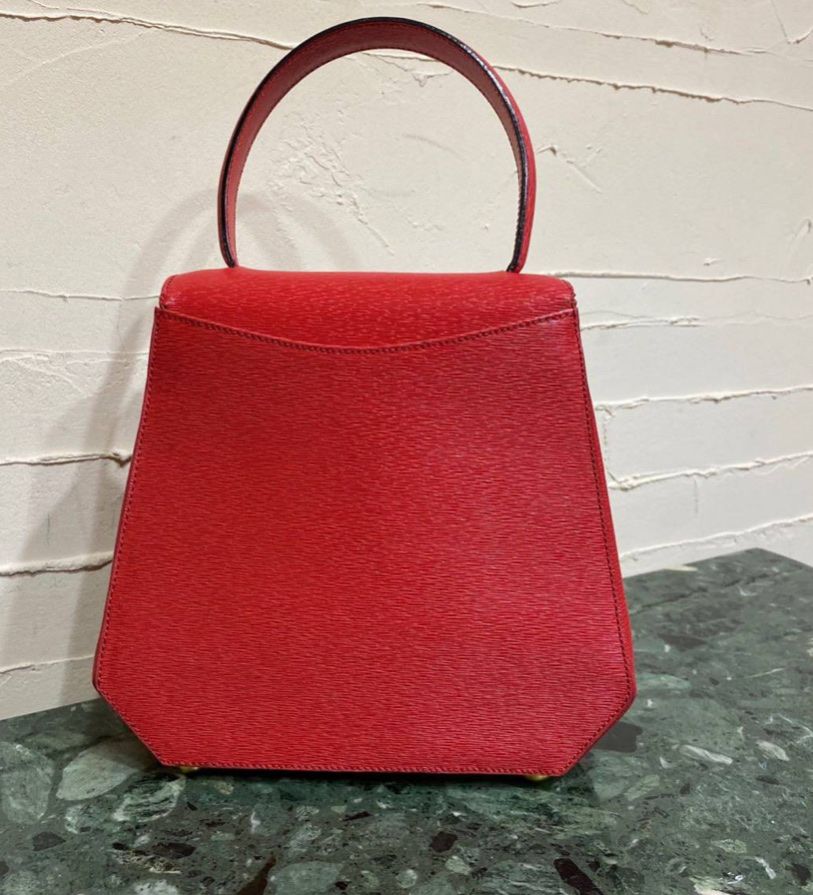 Celine Borse da donna: Sac Céline triomphe vintage rouge, cuir véritable – Usato da Jussy venduto da VanderVault 3