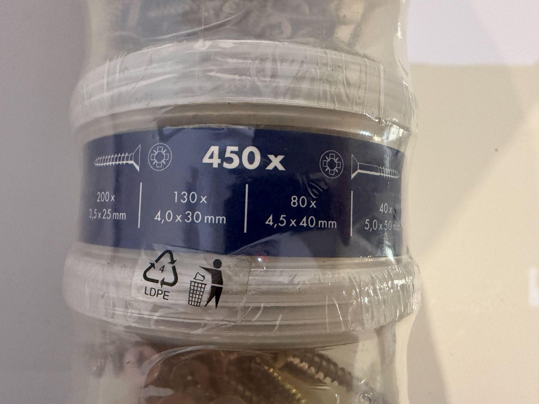 Eisenwaren: Spanplattenschrauben, 450 teilig, 4 Grössen, Fabrikneu – Neu und originalverpackt aus Unterengstringen von Tnovus 2
