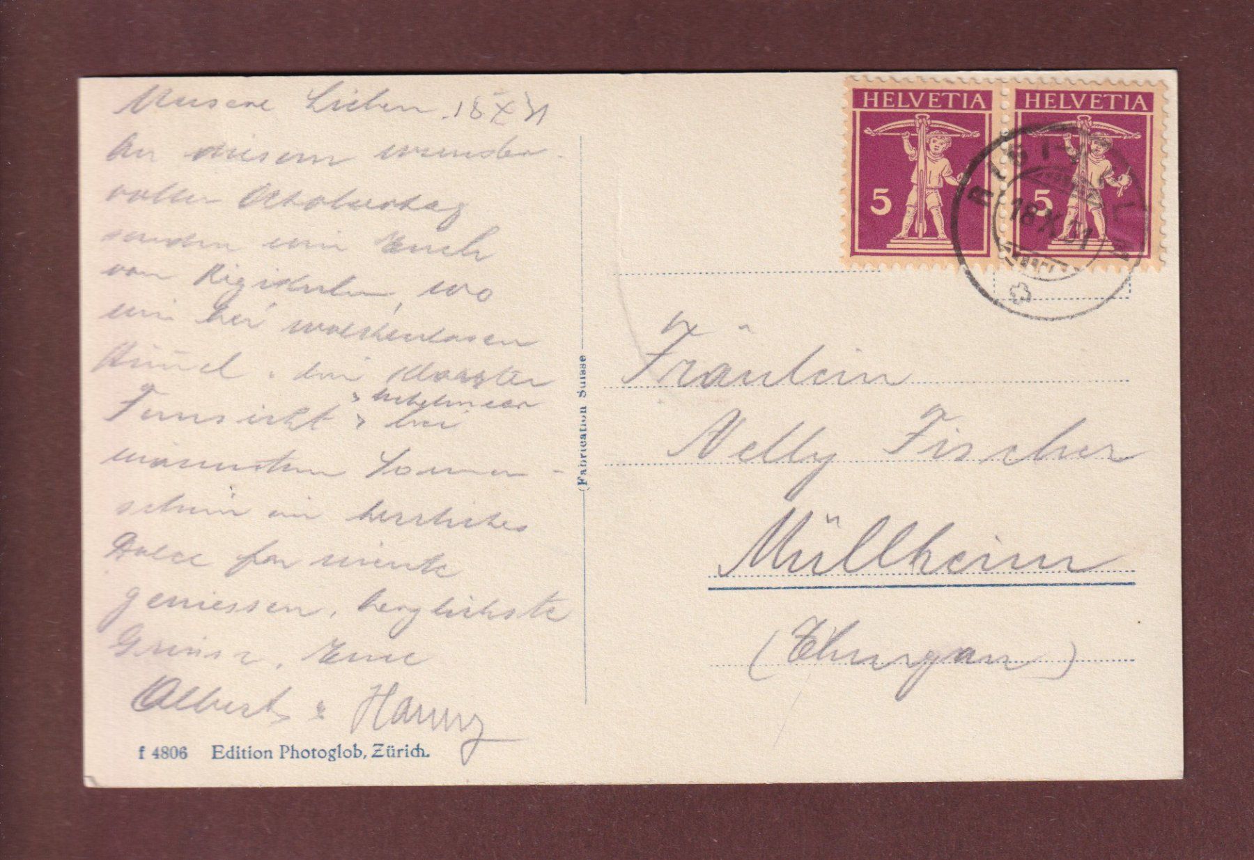 Cartoline postali: RIGI-KULM - Berneralpen - 1931 – Usato da Pully venduto da nicecards-shop 1