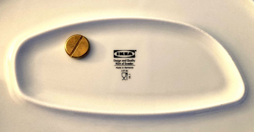 3-fach Etagère Porzellan weiss - Griff goldfarben IKEA