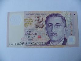 Banknote Singapur 2 Dollar, Unzirkuliert