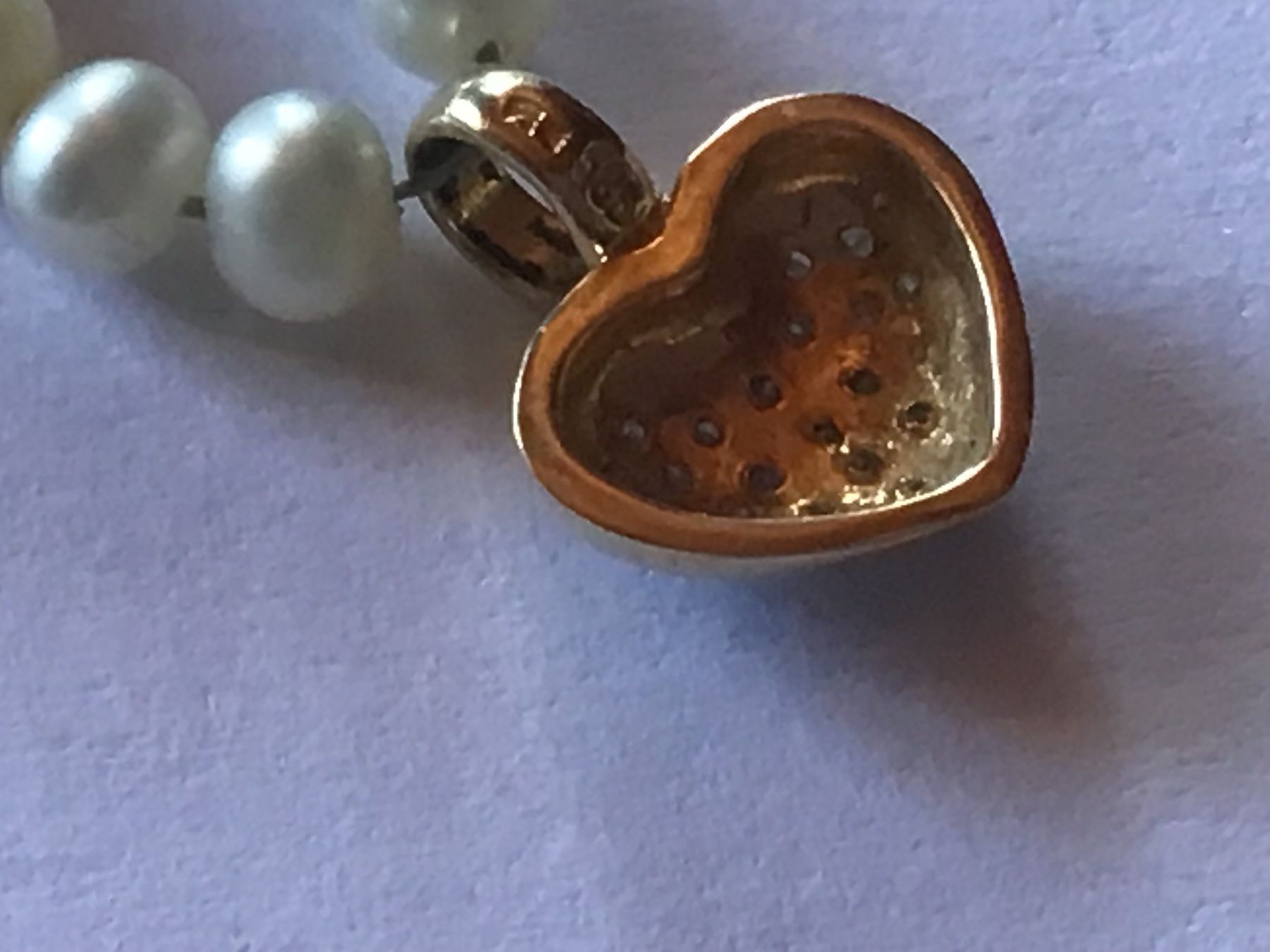 Catenine: Herrliches Diamant Herz mit Perlenkette – Usato da St. Gallen venduto da Goldlilly 1