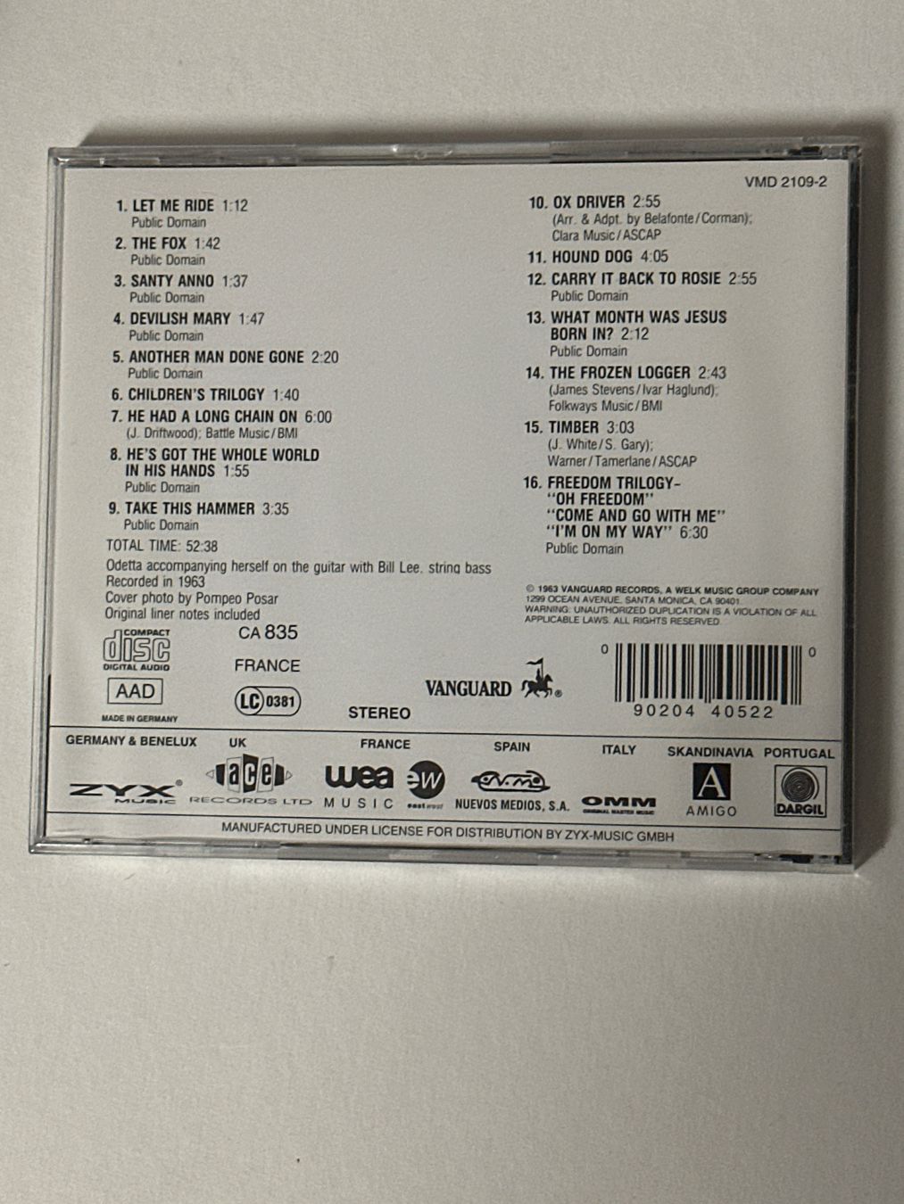 CD: Odetta - At Town Hall (Vergriffene Reissue) – Usato da Wabern venduto da fri_t6kq 1