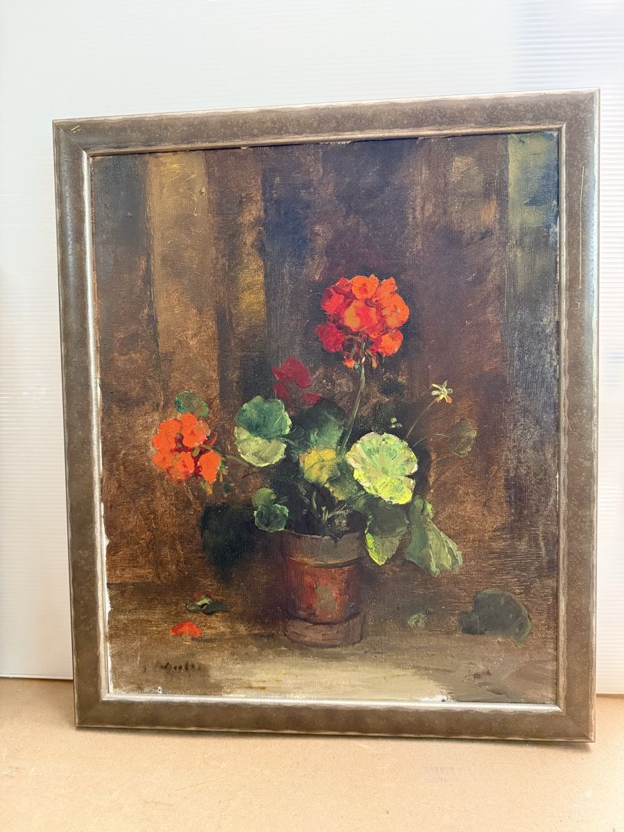 Tableaux: Ölgemälde Geranien - signiert – D'occasion à Solothurn par NUVICO