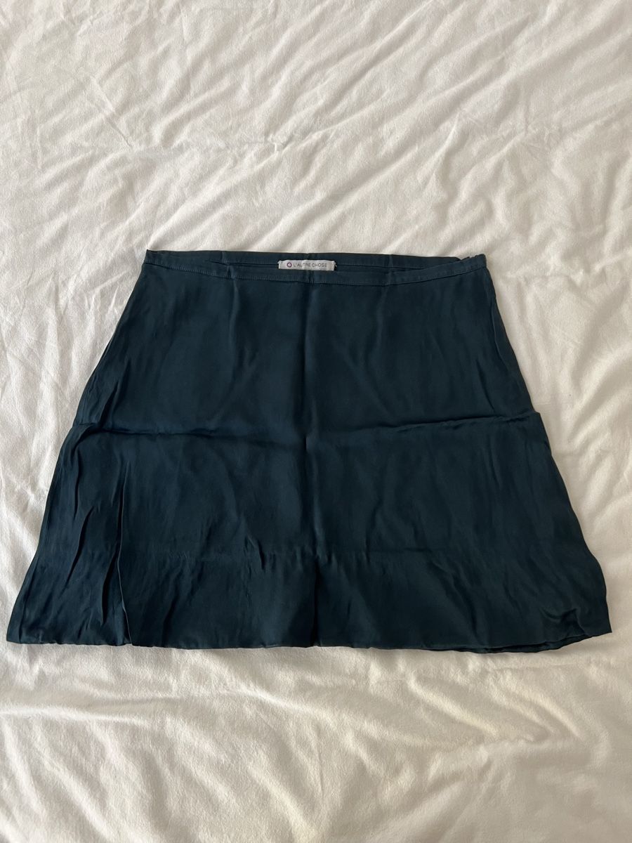 Gonne: Stylish Silk Mini Skirt, Dark Green – Usato da Zürich venduto da jus_sw7l