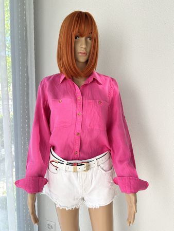 Lauren Ralph Lauren Pink Linen Shirt Size S Summer Essential