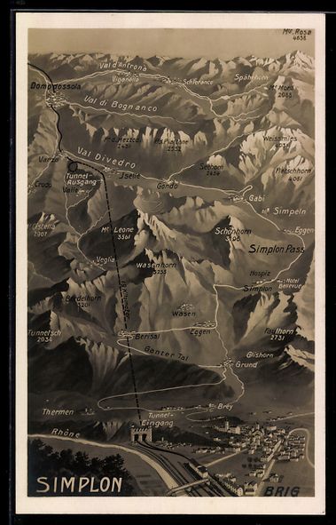 Cartoline postali: AK Simplon, Simplonpass und Tunnel – Usato da Berlin venduto da bartko-reher