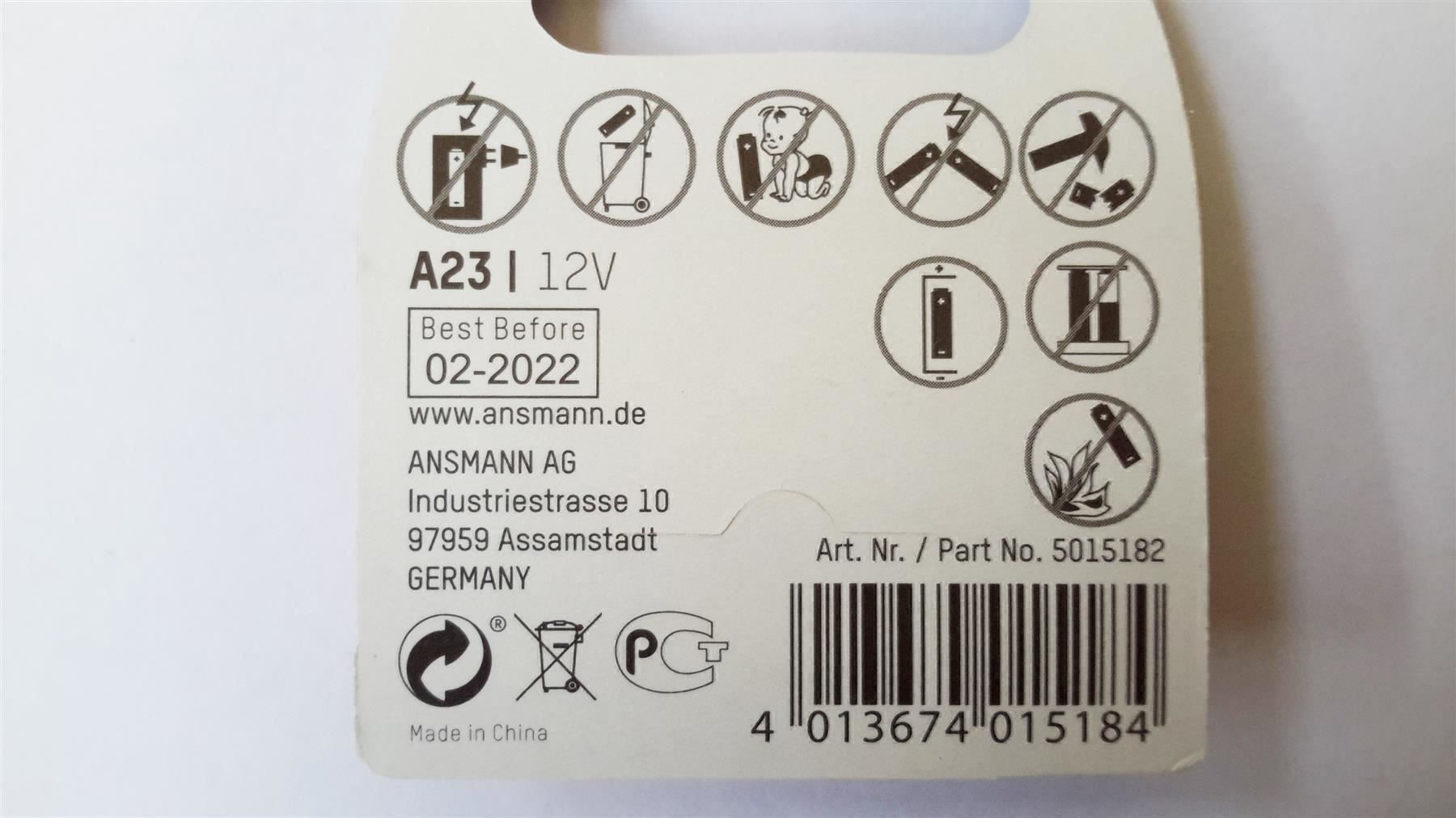 Caricatori & Batterie: Batterie Alkaline A23/LR23, 12V, ANSMANN – Nuovo e nell'imballaggio originale da St. Gallen venduto da cointec 4