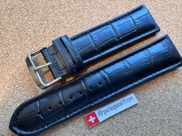 26mm Uhrenarmband Leder schwarz, Lederarmband für Uhren