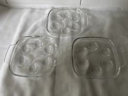 3x Pyrex Schneckenpfännchen, Vintage