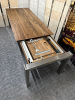 Tisch CELINA Nussbaum massiv Edelstahl 200/260/320 x 90 cm
