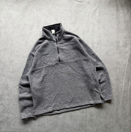 2. Pull en polaire Columbia gris, col zippé, taille L