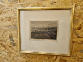 Horgen Stich, gerahmt, antik mit Goldrahmen, vintage Deko!