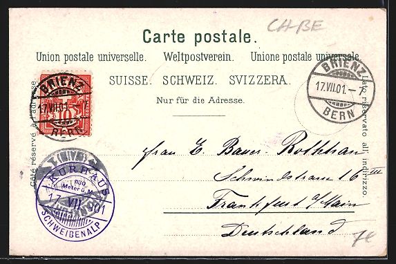 Cartes postales: AK Brienz, Ortsansicht, 1901 – D'occasion à Berlin par bartko-reher 1