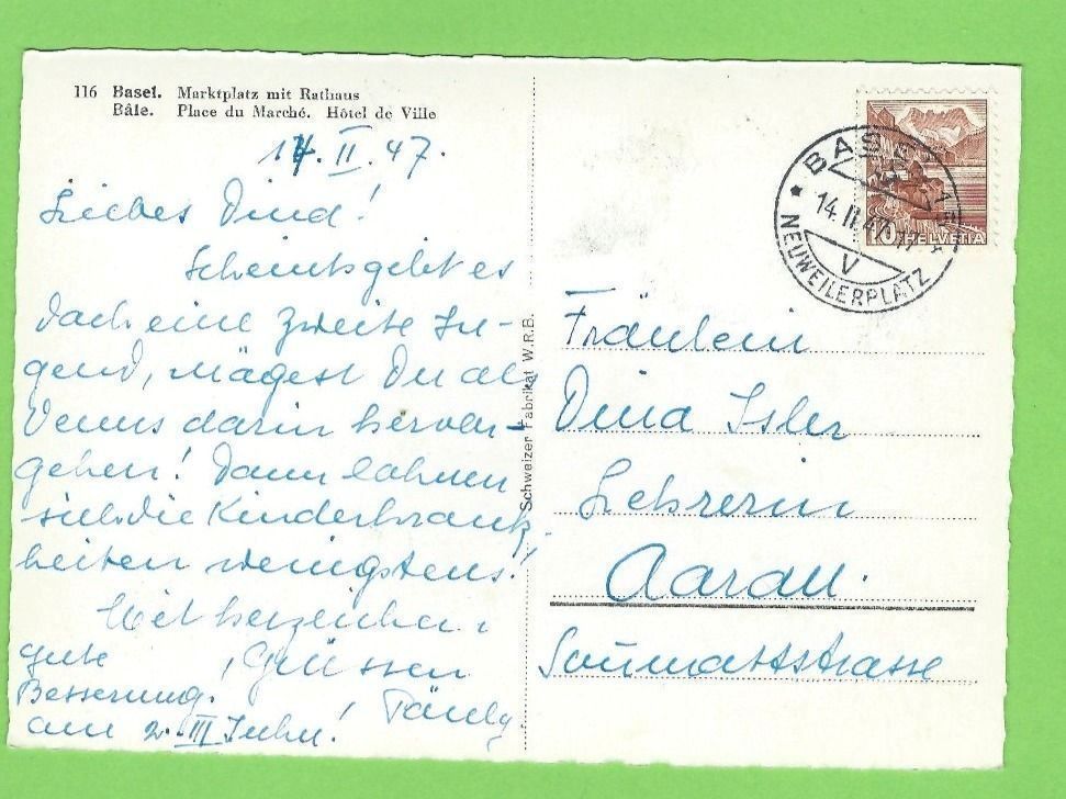 Cartoline postali: Basel, Marktplatz mit Rathaus – Usato da Zürich venduto da t24_de 1