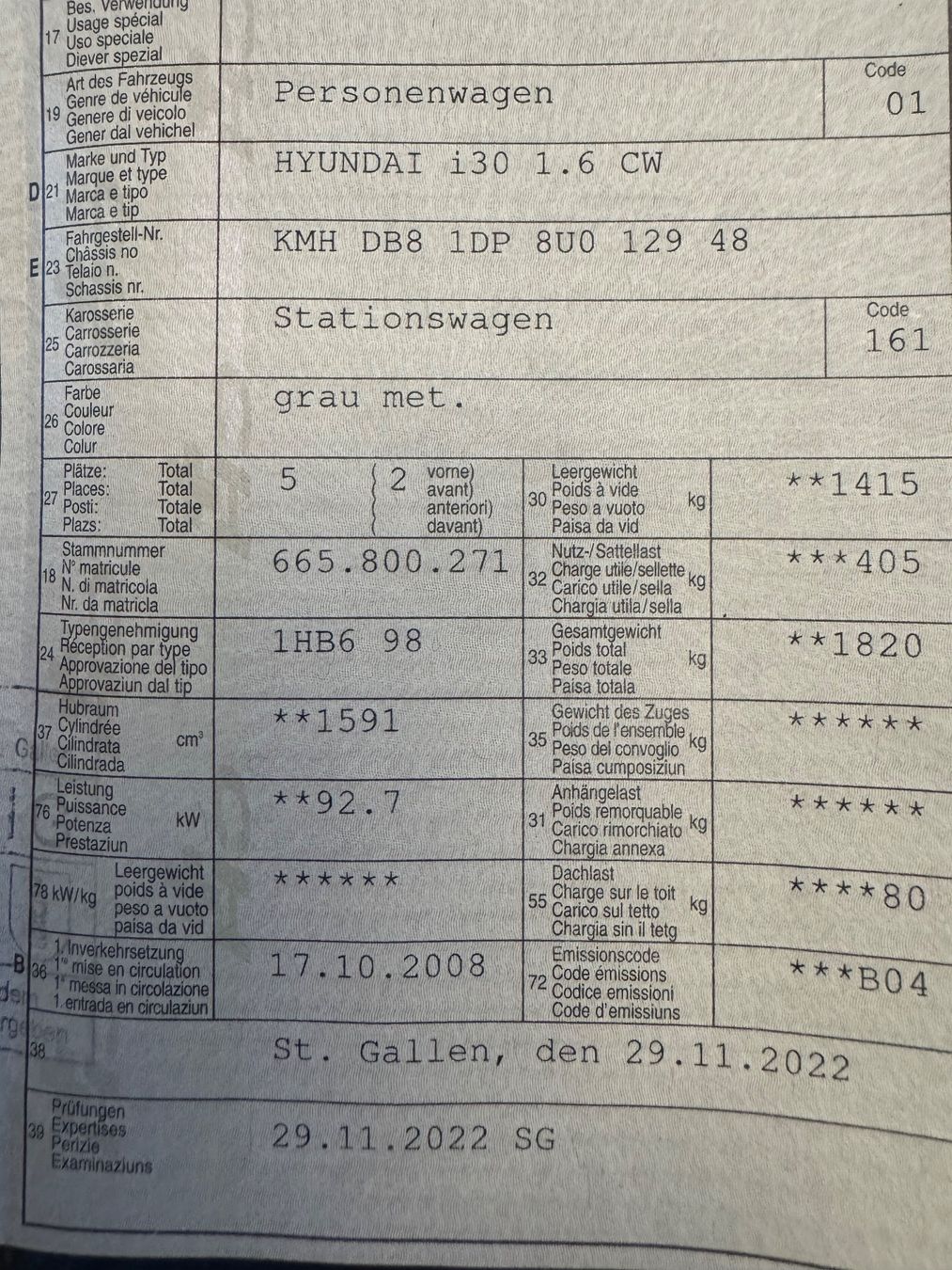 Hyundai Autos: HYUNDAI i30 1.6 CW – Gebraucht aus St. Gallen von AutoSG 9