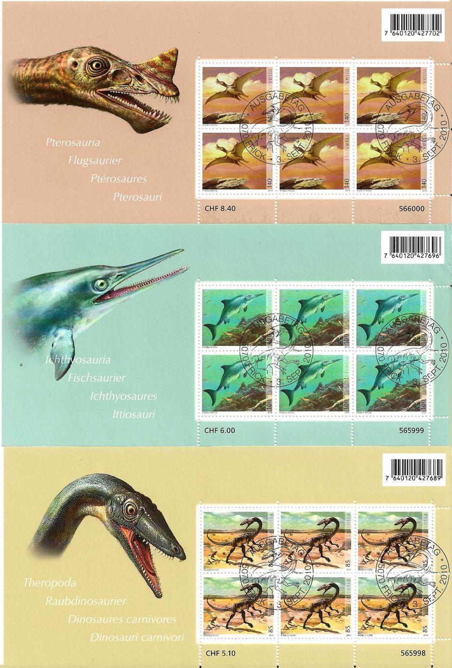 Alle Briefmarken: Serie Kleinbogen 2010 Ersttag – Gebraucht aus Zürich von Philacat11