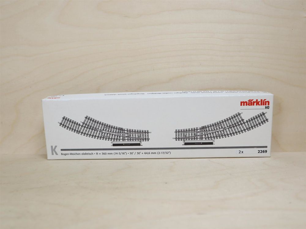 Märklin H0 2269 - Aiguillage Courbé Voie K Droit Avec Moteur (75491) - Neuf, échelle 1:87, Courant Alternatif