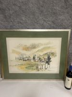 Aquarell "Tessinerdorf" gerahmt signiert! Egon Schönberger