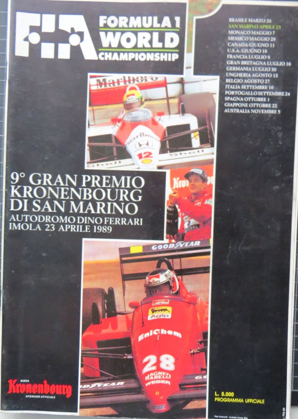 Documenti: Programm Formel 1 in Imola von 1989 – Usato da Ettingen venduto da campione_1