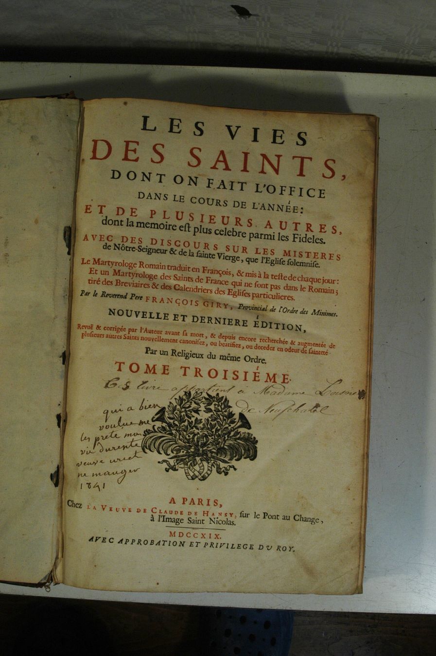 Bücher: Buch Les Vies Des Saints MDCCXIX – Gebraucht aus Herisau von Wisen