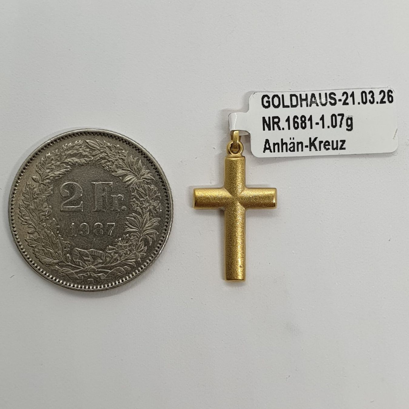 Ciondoli: Echt 18K Gold - Kreuz Anhänger – Usato da Luzern venduto da Goldhaus-Luzern 1